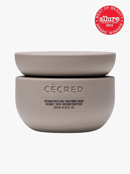 treatment mask in branded taupe component with lid on light gray background with red and white 2024 allure best of beauty seal